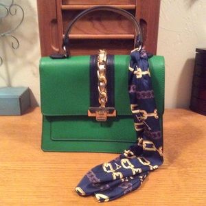 ALDO GREEN AND NAVY PURSE